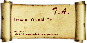 Treuer Aladár névjegykártya